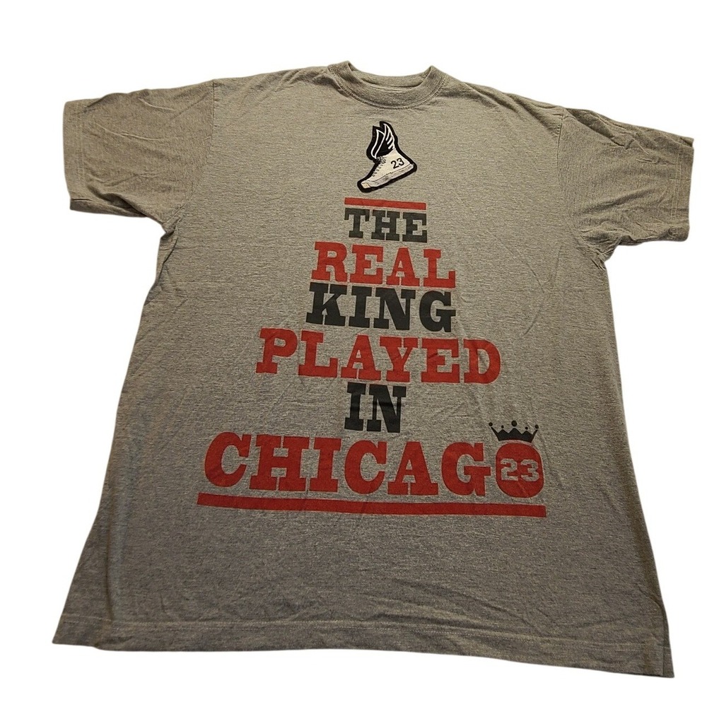 Phat Doc Mens 2XL The Real King Played In Chicago Michael Jordan Graphic T-Shirt